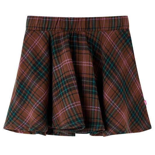 Kids' Skirt Plaid Pattern Cognac 128