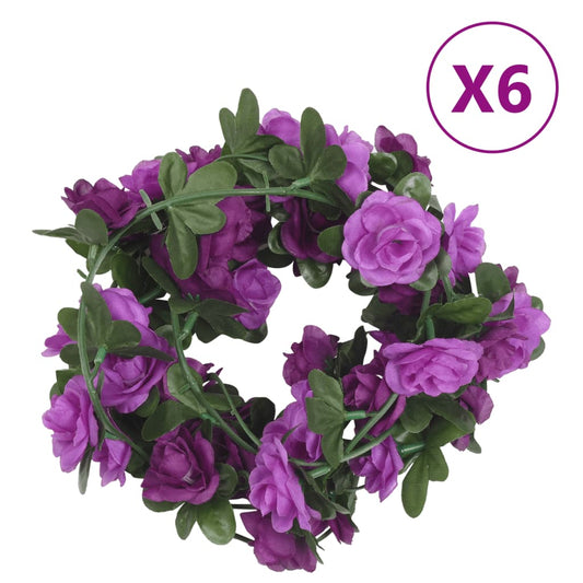 vidaXL Artificial Flower Garlands 6 pcs Light Purple 240 cm
