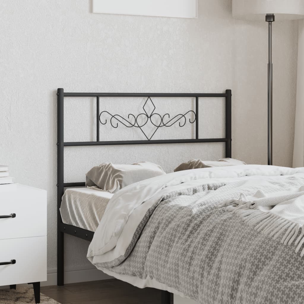 vidaXL Metal Headboard Black 100 cm