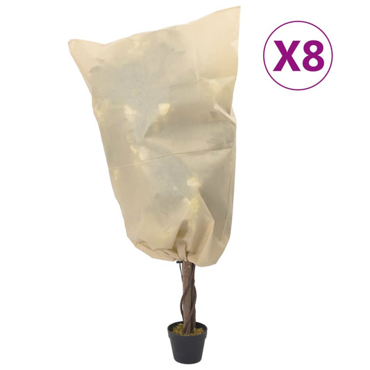 vidaXL Plant Fleece Covers with Drawstring 8 pcs 70 g/m² 0.8x1 m