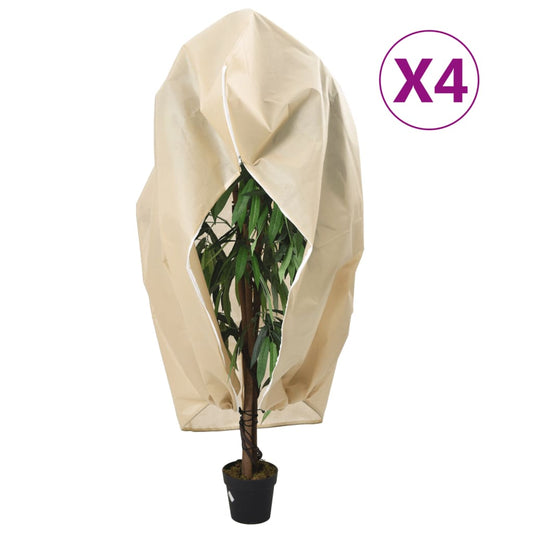 vidaXL Plant Fleece Covers with Zip 4 pcs 70 g/m² 1.2x1.8 m