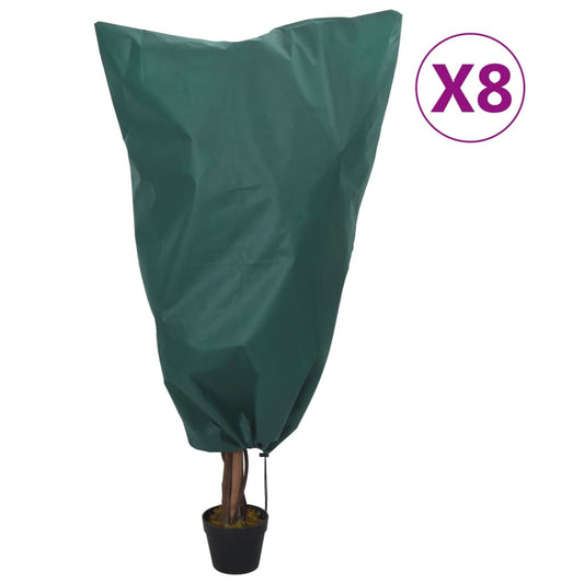 vidaXL Plant Fleece Covers with Drawstring 8 pcs 70 g/m² 0.8x1 m