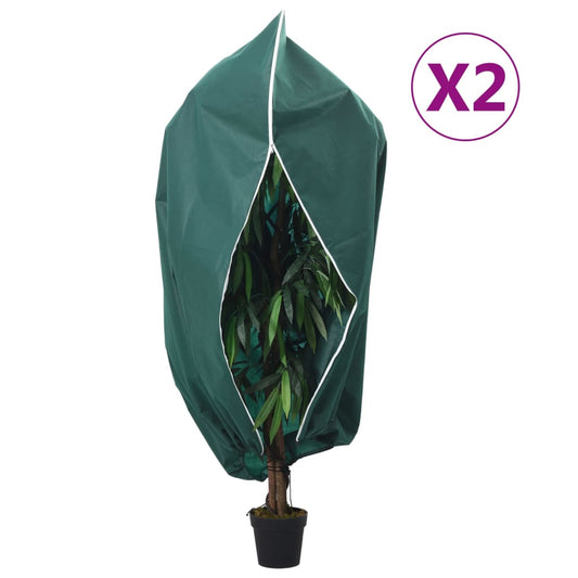 vidaXL Plant Fleece Covers with Zip 2 pcs 70 g/m² 2.36x2 m
