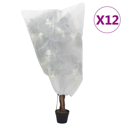 vidaXL Plant Fleece Covers with Drawstring 12 pcs 70 g/m² 0.8x1.2 m