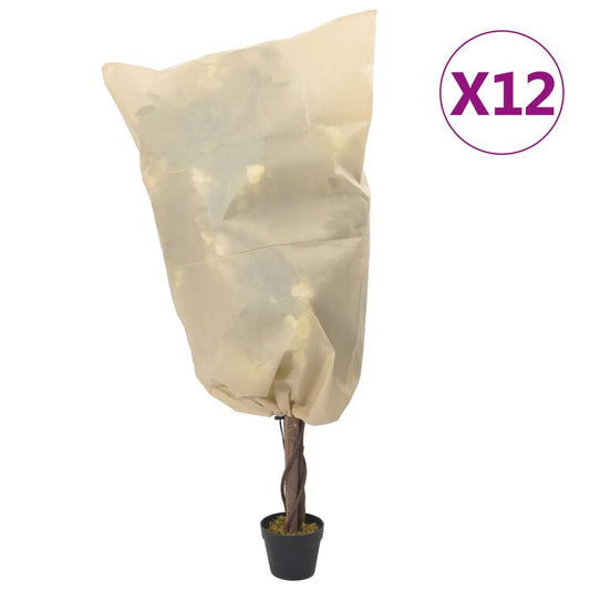 vidaXL Plant Fleece Covers with Drawstring 12 pcs 70 g/m² 0.8x1.2 m
