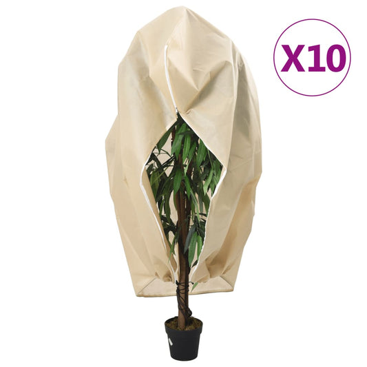 vidaXL Plant Fleece Covers with Zip 10 pcs 70 g/m² 1x1.55 m