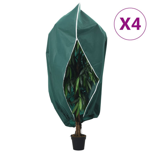 vidaXL Plant Fleece Covers with Zip 4 pcs 70 g/m² 3.14x2.5 m