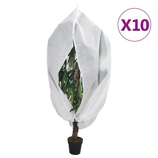 vidaXL Plant Fleece Covers with Zip 10 pcs 70 g/m² 3.14x2.5 m