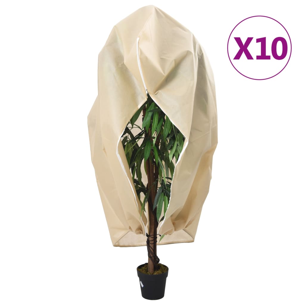vidaXL Plant Fleece Covers with Zip 10 pcs 70 g/m² 3.93x3 m