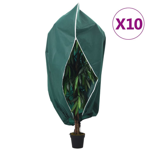 vidaXL Plant Fleece Covers with Zip 10 pcs 70 g/m² 2.36x2 m