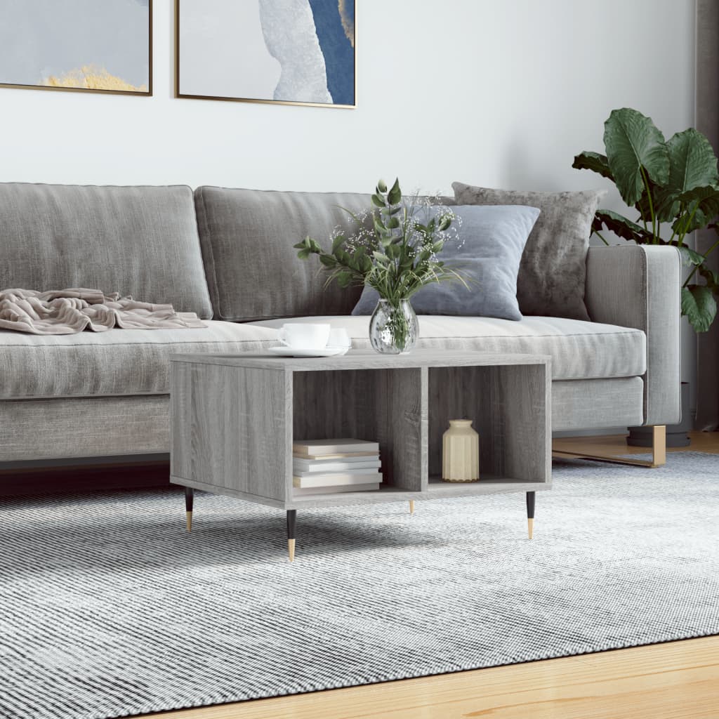 vidaXL Coffee Table Grey Sonoma 60x50x36.5 cm Engineered Wood