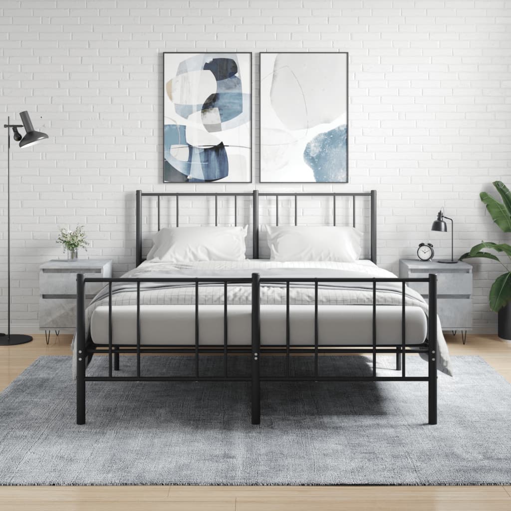vidaXL Bedside Cabinets 2 pcs Concrete Grey 40x35x50 cm Engineered Wood