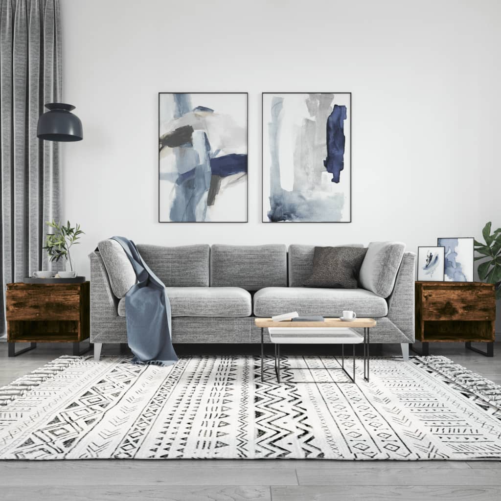 vidaXL Coffee Tables 2 pcs Smoked Oak 50x46x50 cm Engineered Wood