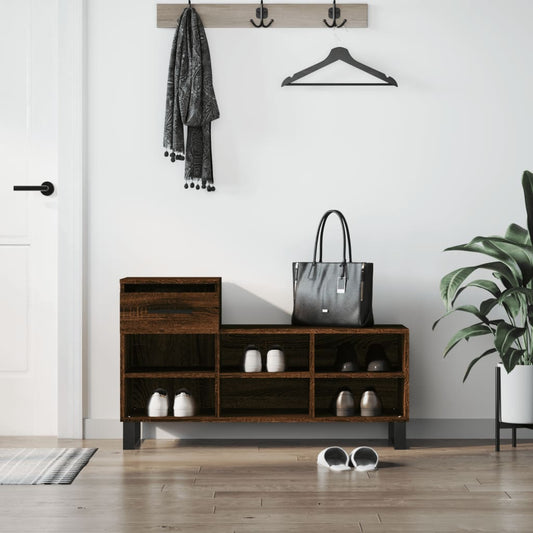 vidaXL Shoe Cabinet Brown Oak 102x36x60 cm Engineered Wood