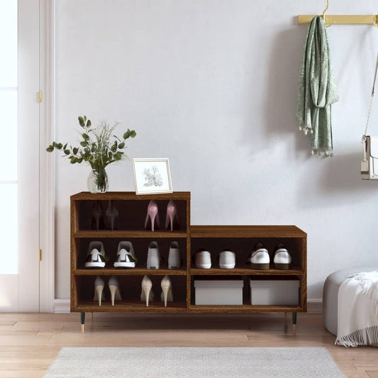 vidaXL Shoe Cabinet Brown Oak 102x36x60 cm Engineered Wood