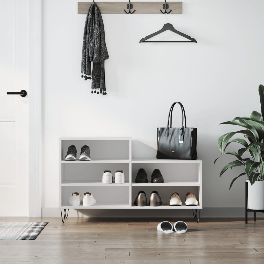 vidaXL Shoe Cabinet White 102x36x60 cm Engineered Wood