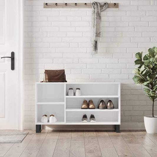 vidaXL Shoe Cabinet High Gloss White 102x36x60 cm Engineered Wood