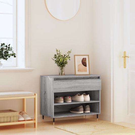 vidaXL Shoe Cabinet Grey Sonoma 70x36x60 cm Engineered Wood