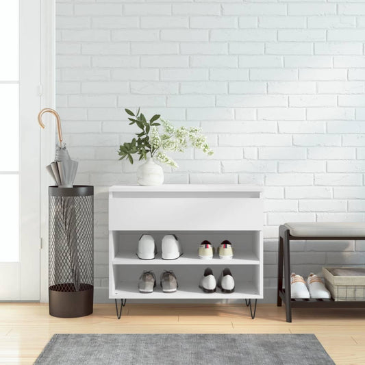 vidaXL Shoe Cabinet White 70x36x60 cm Engineered Wood