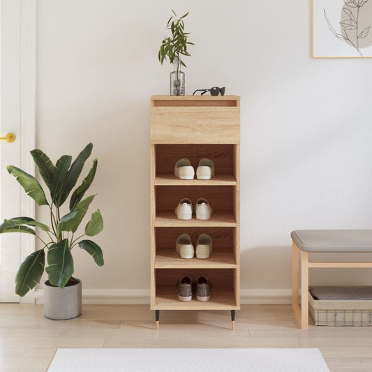 vidaXL Shoe Cabinet Sonoma Oak 40x36x105 cm Engineered Wood