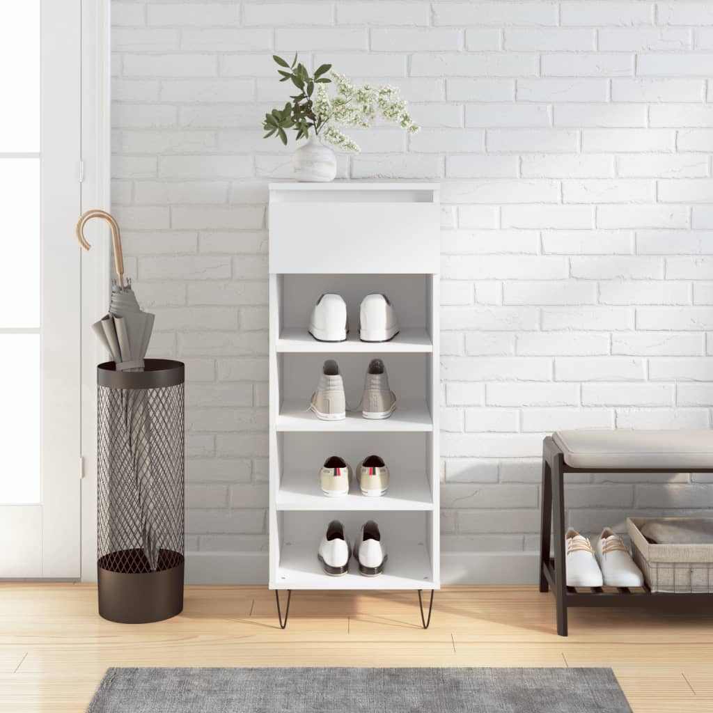 vidaXL Shoe Cabinet White 40x36x105 cm Engineered Wood