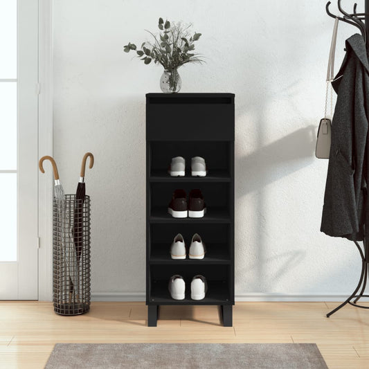 vidaXL Shoe Cabinet Black 40x36x105 cm Engineered Wood