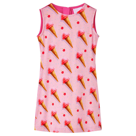 Kids' Dress Ice Cream Print Bright Pink 116