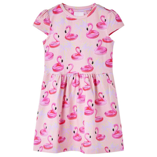 Kids' Dress Flamingo Swim Ring Print Light Pink 92