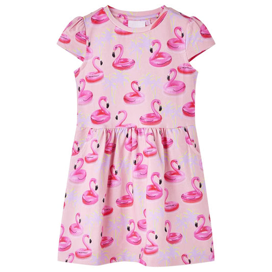 Kids' Dress Flamingo Swim Ring Print Light Pink 140