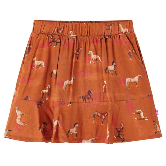 Kids' Skirt Horses Print Cognac 104