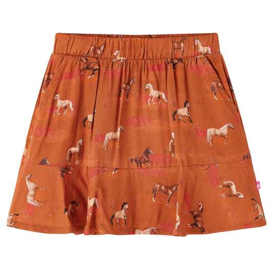 Kids' Skirt Horses Print Cognac 116