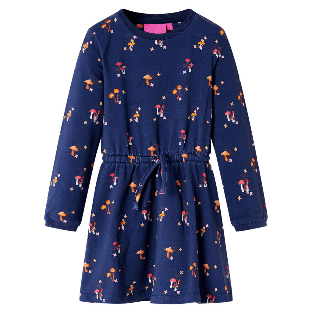 Kids' Dress Mushrooms Print Navy Blue 104