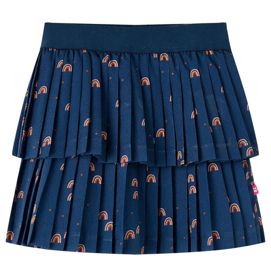 Kids' Skirt Rainbows Print Navy Blue 140
