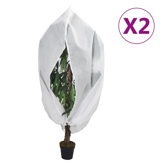 vidaXL Plant Fleece Covers with Zip 2 pcs 70 g/m² 1x1.55 m