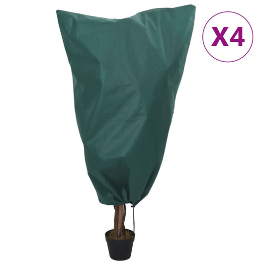 vidaXL Plant Fleece Covers with Drawstring 4 pcs 70 g/m² 0.8x0.8 m