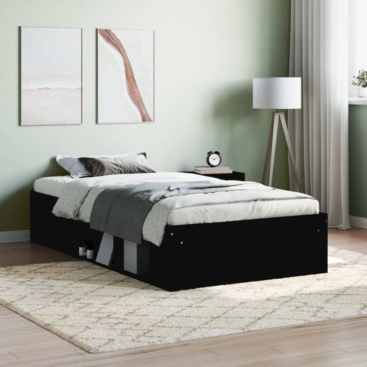 vidaXL Bed Frame Black 90x200 cm