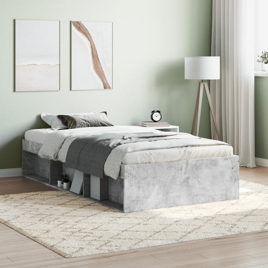 vidaXL Bed Frame Concrete Grey 90x200 cm