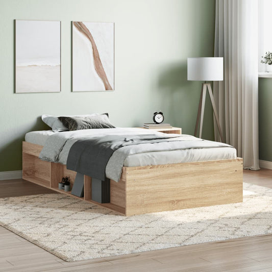 vidaXL Bed Frame Sonoma Oak 100x200 cm