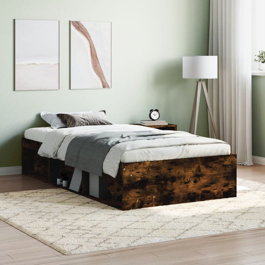vidaXL Bed Frame Smoked Oak 90x190 cm