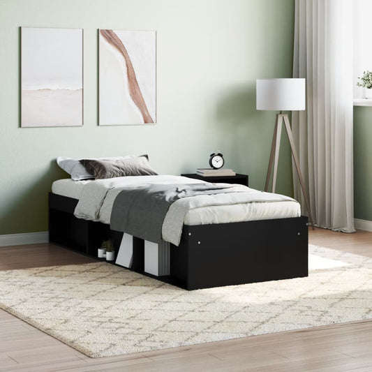 vidaXL Bed Frame Black 75x190 cm Small Single