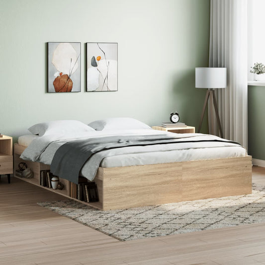 vidaXL Bed Frame Sonoma Oak 140x200 cm