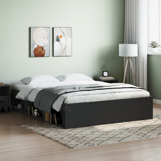 vidaXL Bed Frame Black 150x200 cm King Size