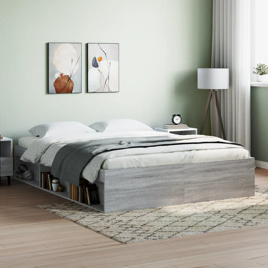 vidaXL Bed Frame Grey Sonoma 160x200 cm