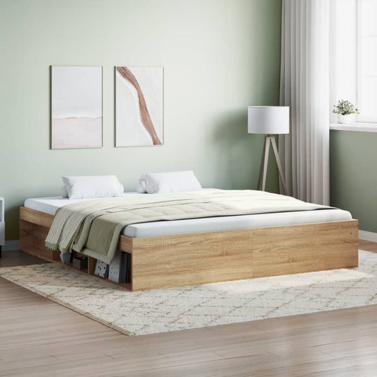 vidaXL Bed Frame Sonoma Oak 180x200 cm Super King Size
