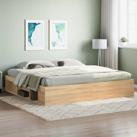 vidaXL Bed Frame Sonoma Oak 200x200 cm
