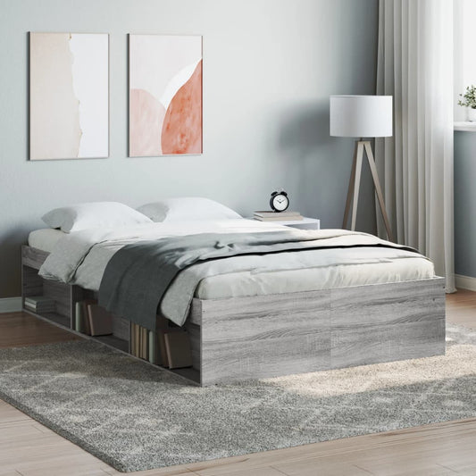 vidaXL Bed Frame Grey Sonoma 120x190 cm Small Double