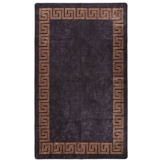 vidaXL Rug Washable Black and Gold 120x170 cm Anti Slip