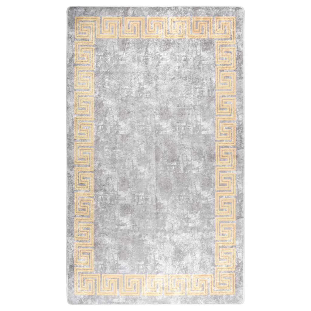 vidaXL Rug Washable Grey and Gold 120x170 cm Anti Slip