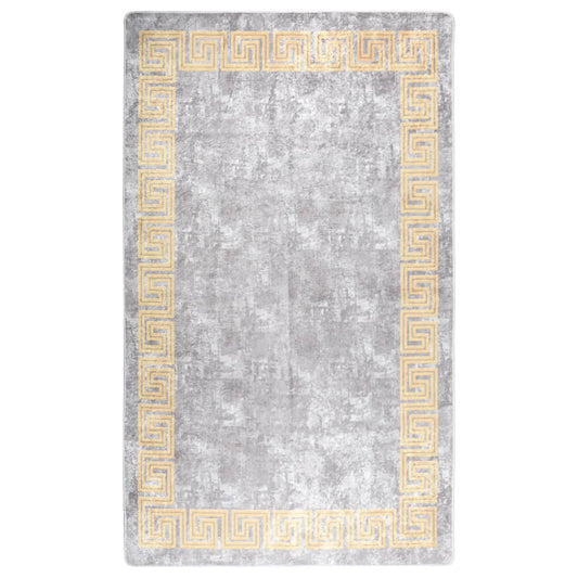 vidaXL Rug Washable Grey and Gold 120x170 cm Anti Slip