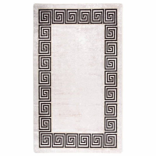 vidaXL Rug Washable White and Black 150x230 cm Anti Slip